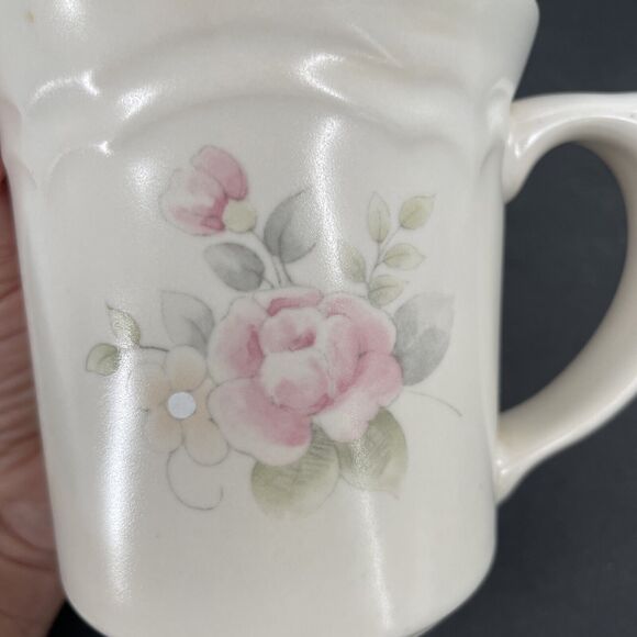 VTG Pfaltzgraff Tea Rose Set of 2 Mug Cup Coffee French Country Farmhouse 10 oz - Picture 11 of 13